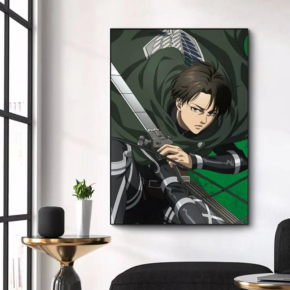 Attack on Titan Levi Ackerman  Poster Waterproof Wall Art Sticker For Bar Living Room Vintage Decor High Quality Print Gift