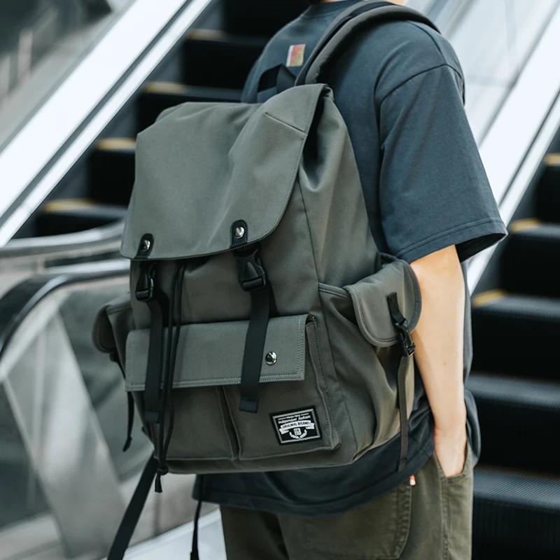 Mochila Oxford con cordón para hombre, resistente al agua, para ordenador portátil de 17,3 pulgadas, de gran capacidad, para viaje y Universidad