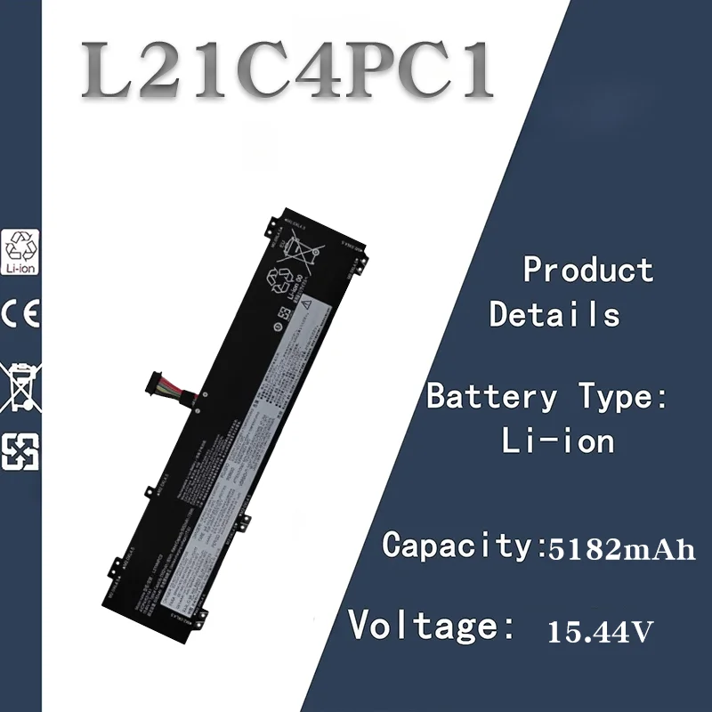 

5182mAh High Capacity 15.44V Notebook Battery for Lenovo | Fits L21B4PC0, L21C4PC1, D4PC1, L21M4PC2/M4PC3 Models