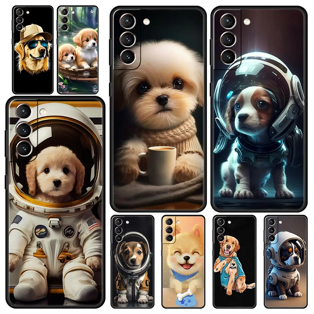 Phone Case Cover for Samsung Galaxy S26 S25 S24 S23 S22 S20 S21 FE Ultra S25Edge Plus 5G Soft TPU Capas Cartoon Dogs Fundas Bags