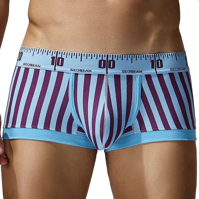 Men bpxer underwear Comfortable and breathable boxer striped fashion Shorts Home Loose  Men boxer