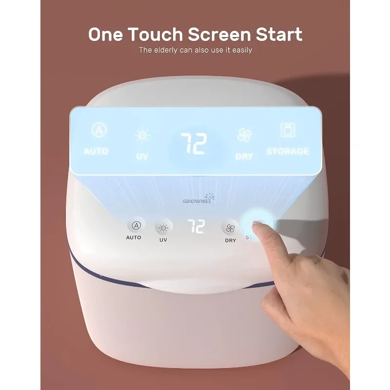 UVライトボトル滅菌器とドライヤー,4 in 1消毒剤,家庭用滅菌器,哺乳瓶,おもちゃ,衣類,カップ,歯ブラシ,美容