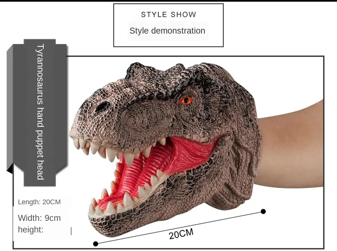 Dinosaur Hand Puppet Soft Vinyl Rubber Animal Head Hand Puppet Figure Toys Gloves For Children Model kids Gift puppets