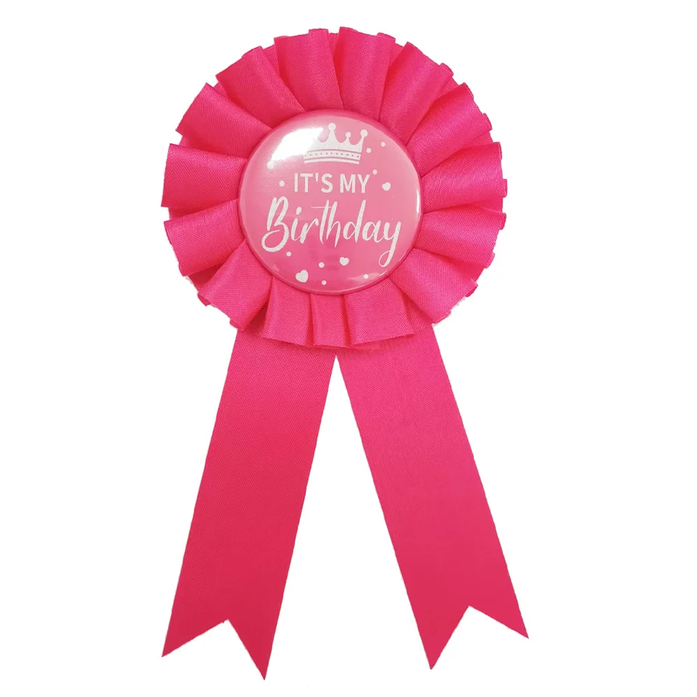 It's My Birthday Brooch Satin Fabric Happy Birthday Tinplate Badge Pin for Girls Award Badge Party Decoration for Teens Girls