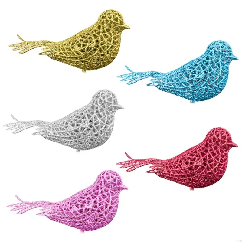 

581D 16cm Artificial Bird Christmas Tree Decorations Lovely Bird Styling Ornament Glitter Birds Photography Props