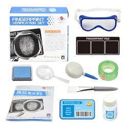 Kids Spy Kit Detective Fingerprint Toys Gifts for Boy Girl Science Experiments Learning Educational Fingerprint Kit with Glasses