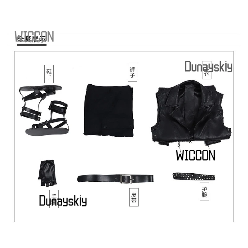 زي الشيطان قد يبكي 5 فولت مجموعة كاملة من معطف واق من المطر بدون أكمام مع أحذية شعر مستعار للهالوين/التخرج/يومي قوطي DMC5 منافس