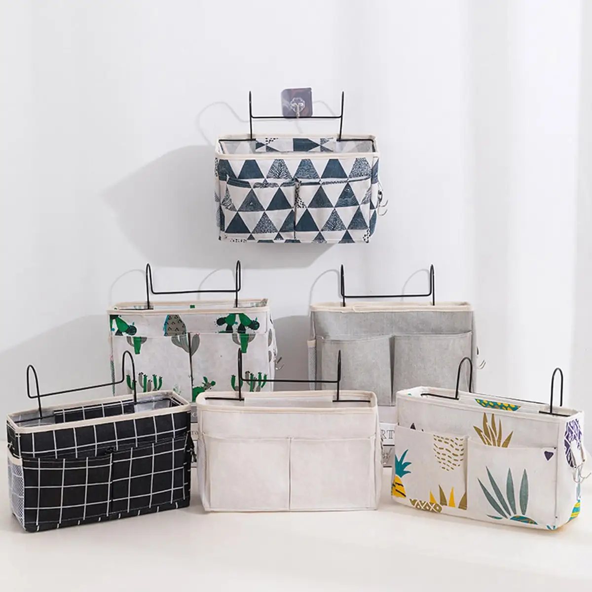 1pc Bedside Desktop Shelf Office Stationery Books Hanging Storage Bag