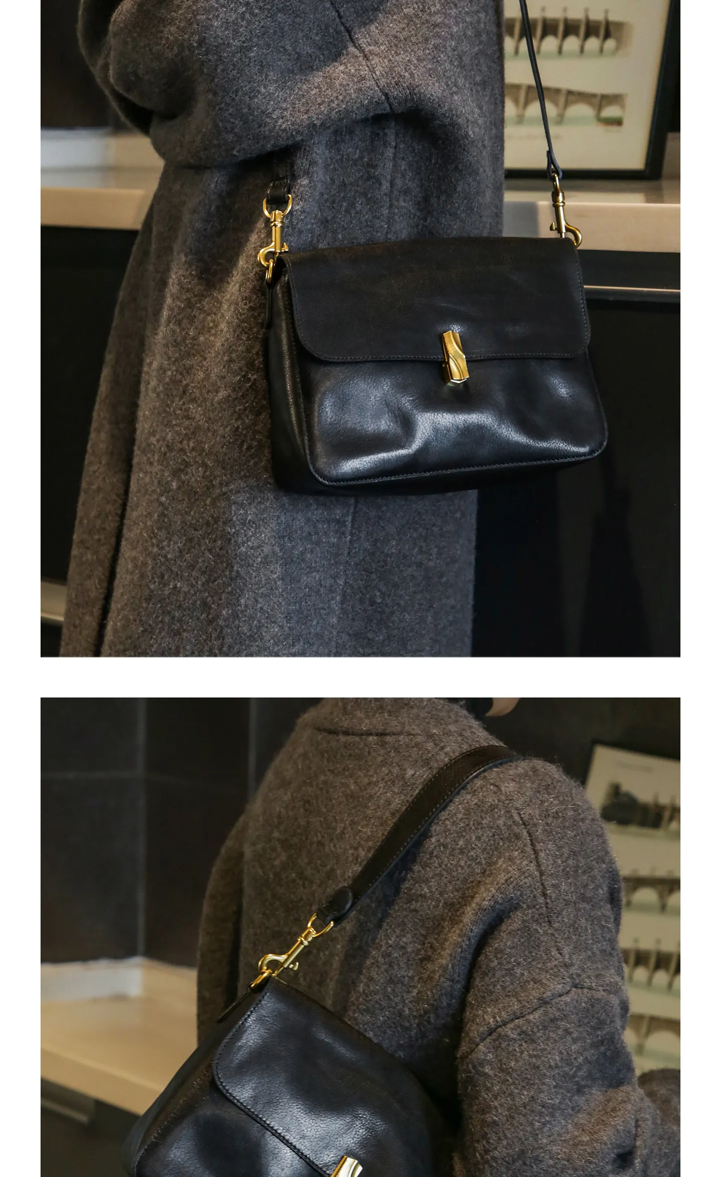Designer-Handtasche aus handgefertigtem Rindsleder, Damen-Umhängetasche für Wochenend-Shopping, echte Leder-Umhängetasche für Frauen – Detail 11