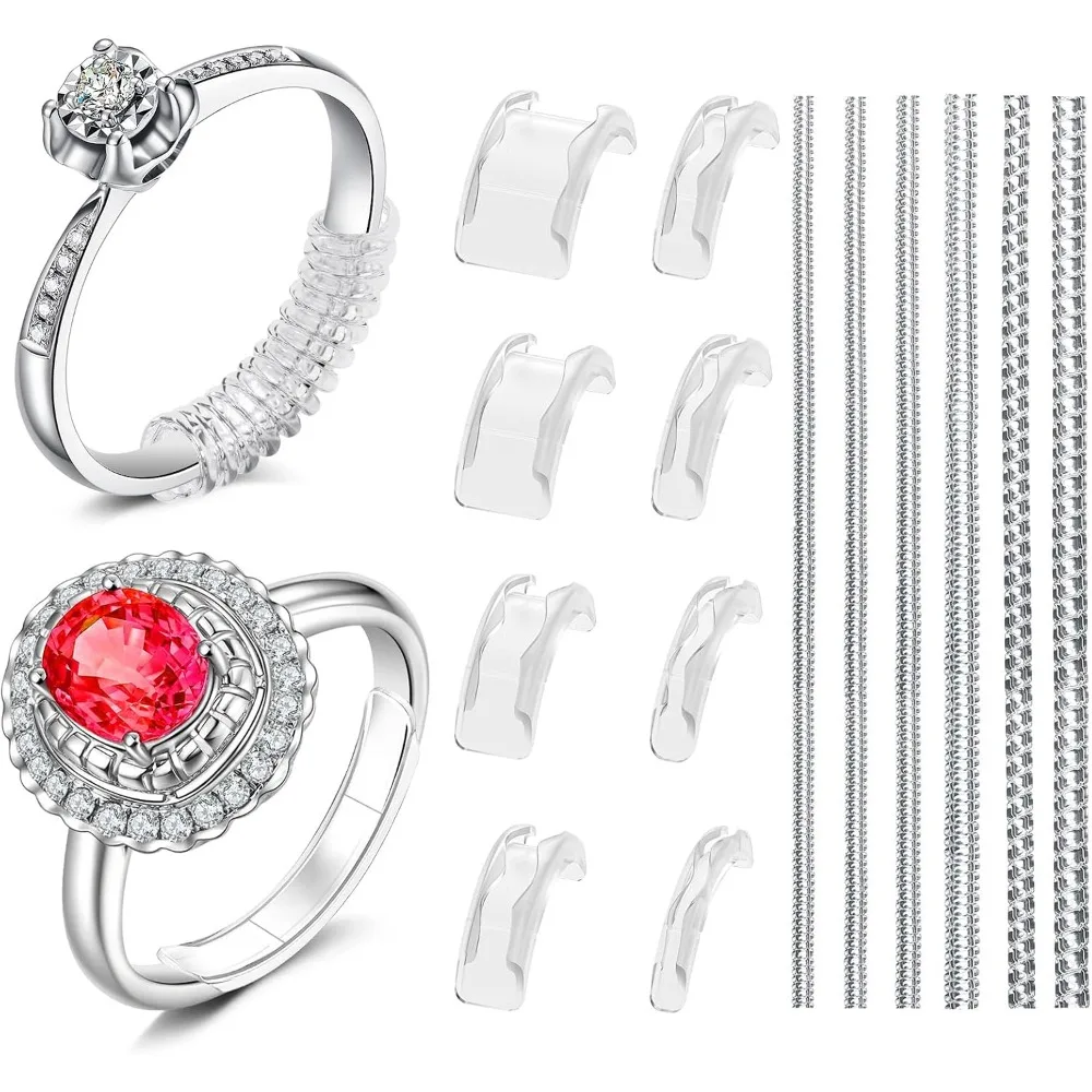 Ring Sizer Adjuster, 14 Pack with Multiple Sizes, Fits Bands 1-11mm, Invisible Design for Both Men and Women