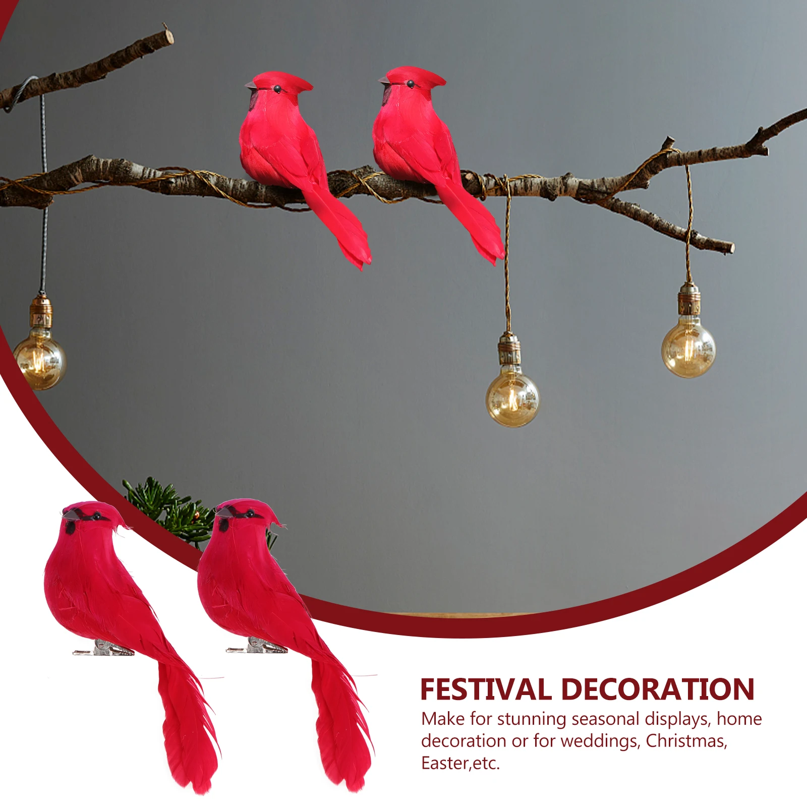 

2pcs Lifelike Birds For Christmas Wedding Home Office Bird Decoration Desk Garden Decoration Artificial Birds Decor