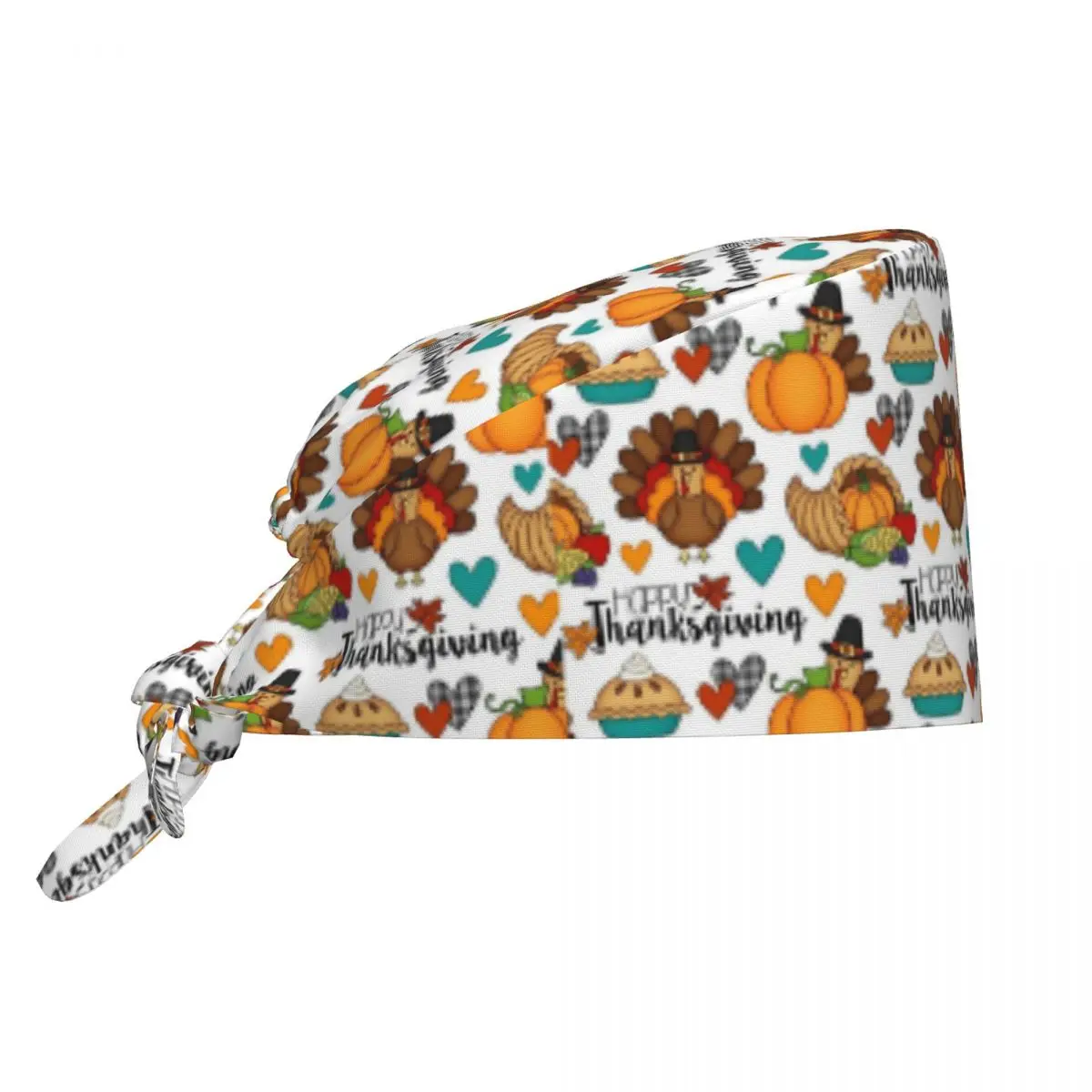 Custom Thanksgiving Turkey Scrubs Cap Surgical Hats Women Men Operating Room Cap Nursing Cap Lab Works Hat