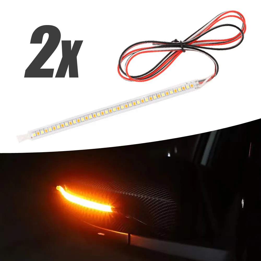 

2Pcs Car Rearview Mirror Indicator Lamp DRL Streamer Strip Flowing Turn Signal Lamp LED Car Light Source Turn Signals For Cars