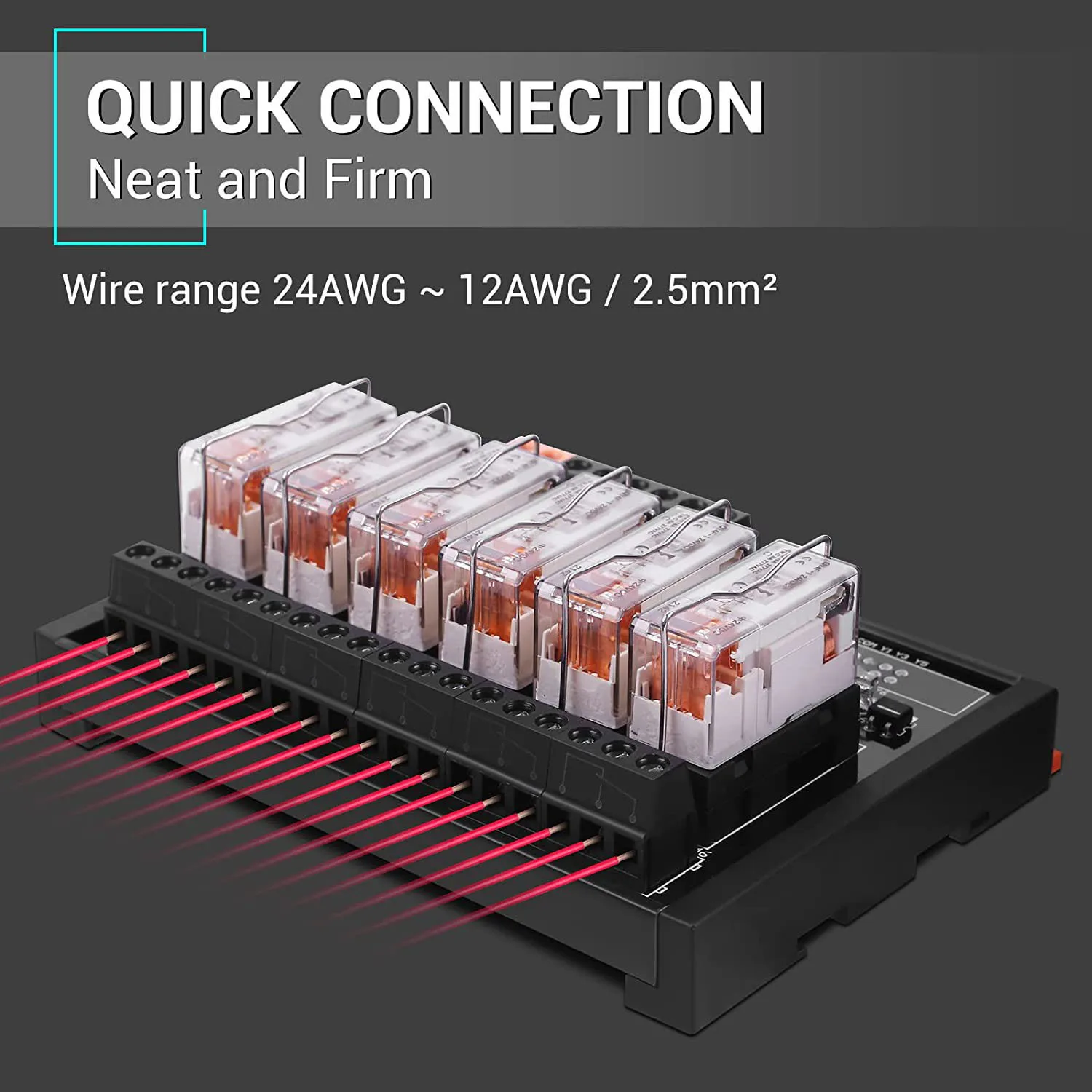 DC 24V Relay Module, 6 Channel SPDT Switch Module with Isolated Optocoupler DIN Rail Mount Pluggable Power Relay Module