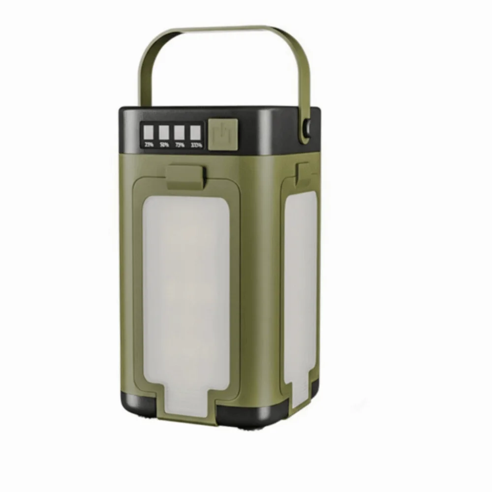 

USB Rechargeable Camping Light Warm White Light Collapsible Design Emergency Lamp Power Indicator Foldable Lantern Campsite Use