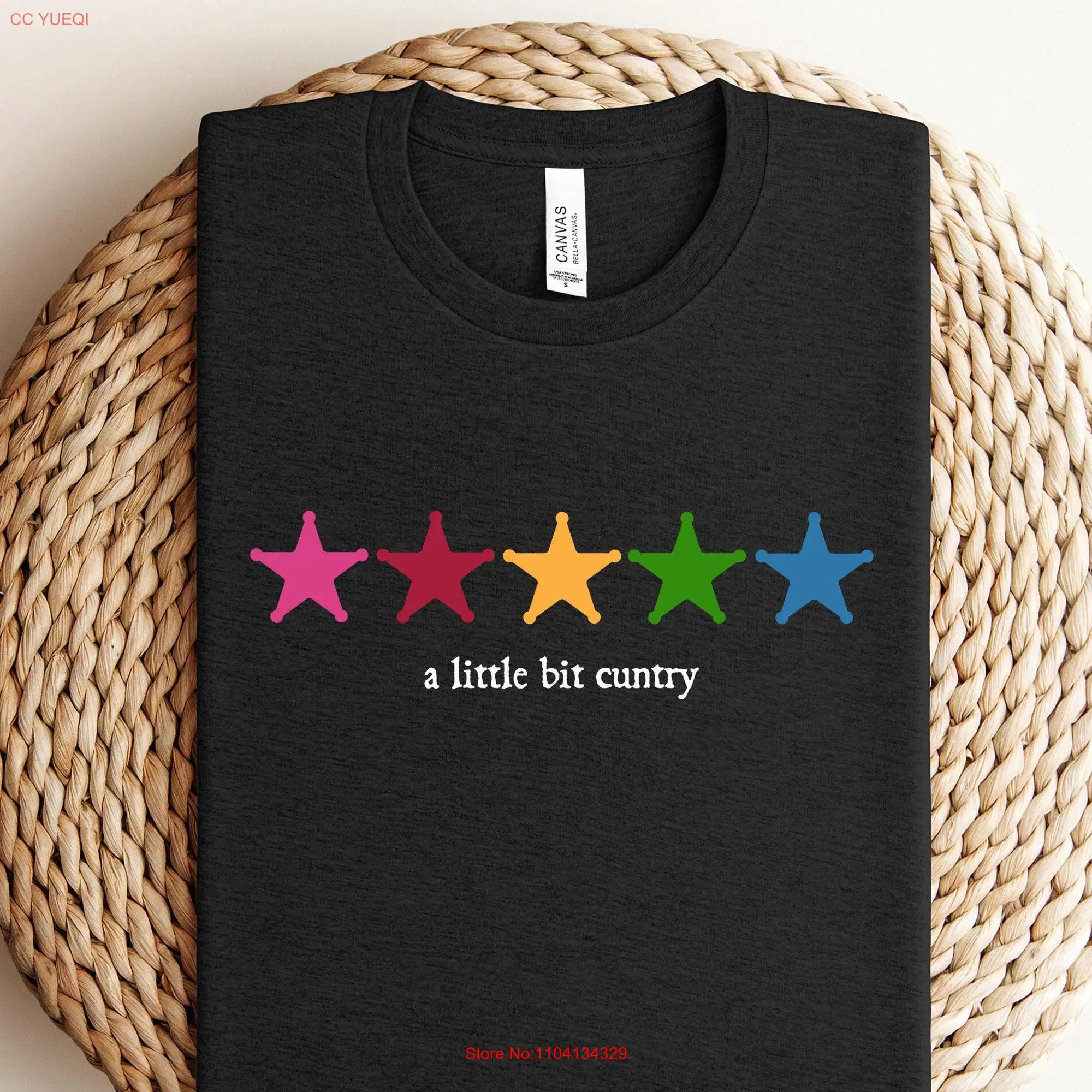 A Little Bit Cuntry Sapphic T Shirt Lesbian Rainbow Sheriff Badges Celebrate LGBTQ Pride with Fun Twist