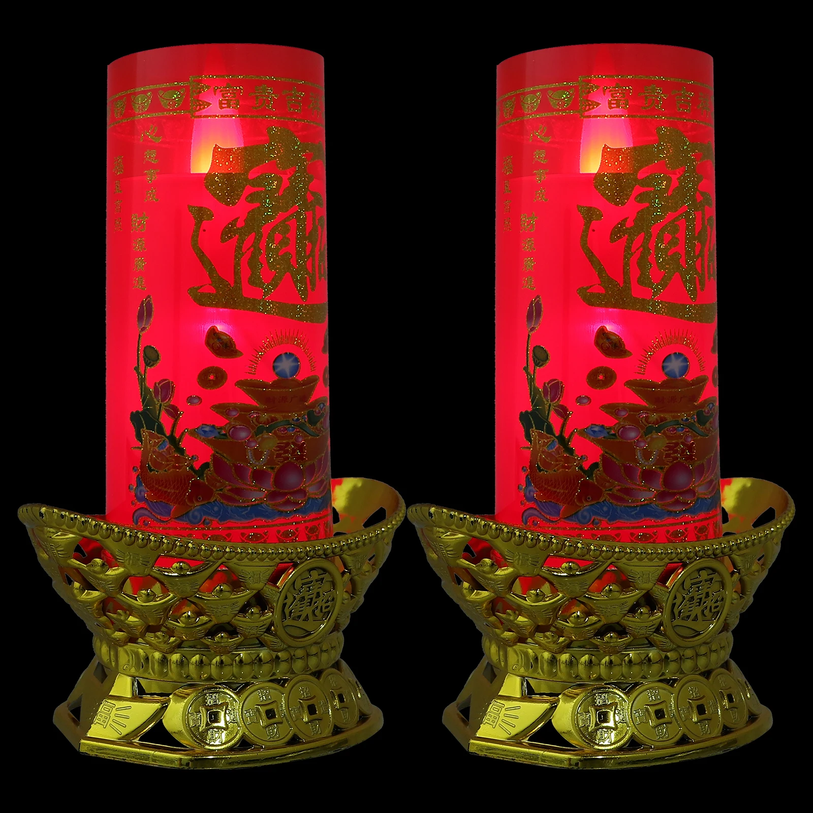 

2Pcs LED Flameless Light with Realistic Flicker Effect Household Electronic for Buddhist Hall Decoration Votive