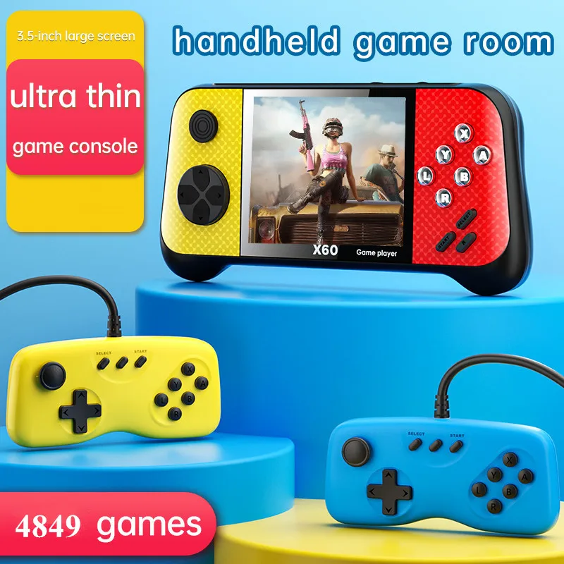 2023 New version Handheld Game player 8GB ROM Portable Retro X60 Video Game Console Player Built-In 4849 Games For MD GBA CPS1