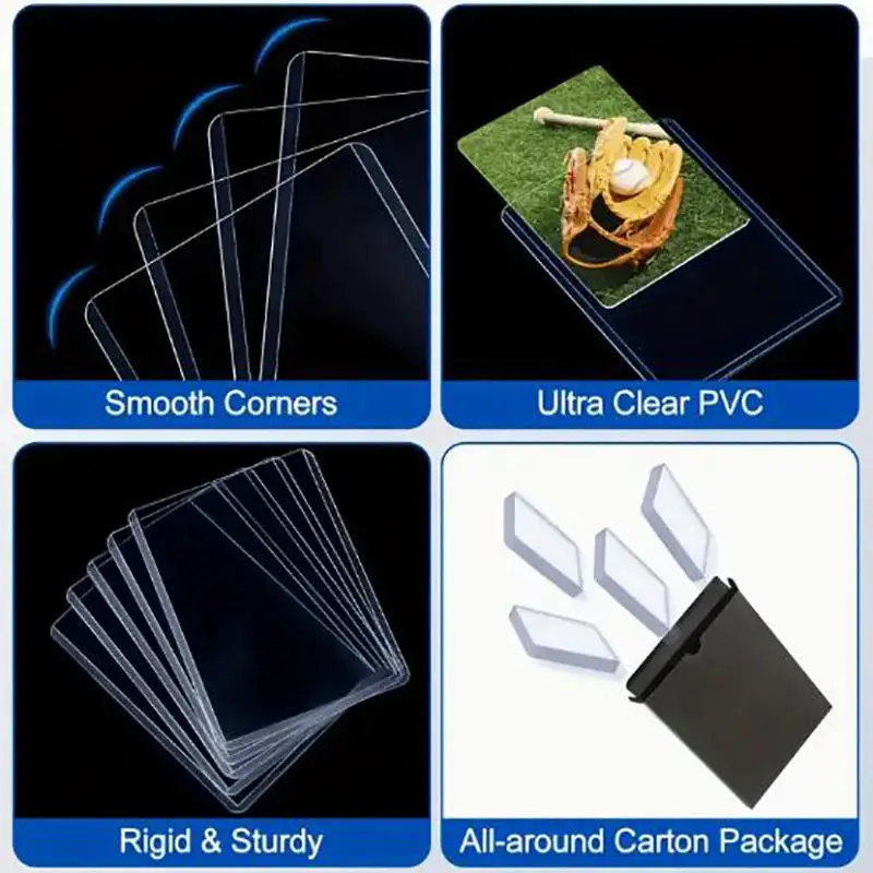 20-100pcs Card Sleeves Holder PVC Game Trading Card TopLoaders Hard Plastic Toy Top Loaders For Protectors Storage Gift