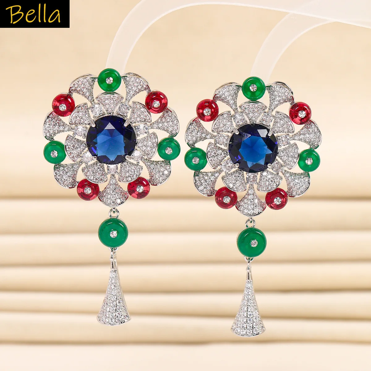grandes-boucles-d'oreilles-rondes-a-fleurs-couleur-argent-zircone-cubique-bleu-vert-bijoux-vintage-pour-femmes-usage-quotidien-bijoux-de-fete