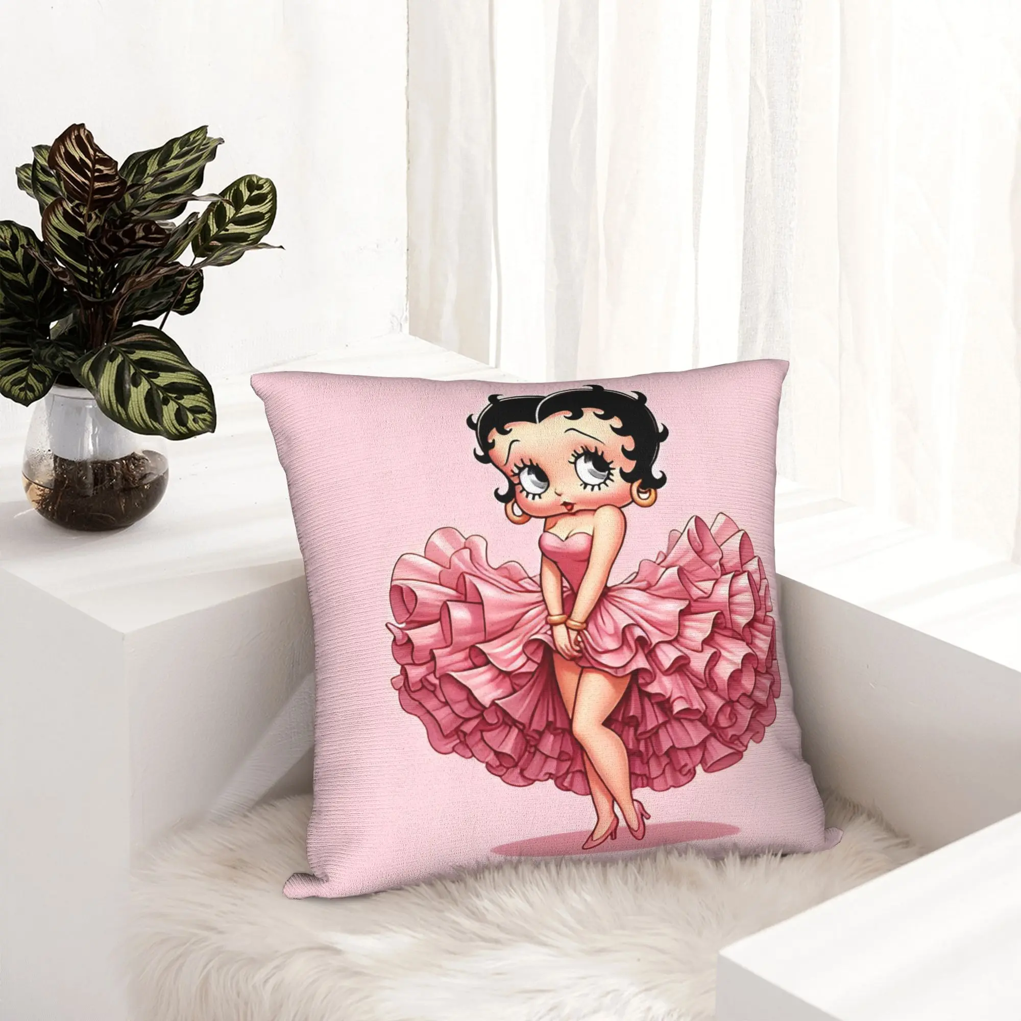 Anime B-Betty BoopS Pillowcase Printing Fabric Cushion Cover Decorative  Throw Pillow Case Cover Home Dropshipping 40*40cm
