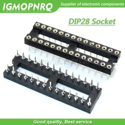 5pcs DIP-28 Round Hole 28 Pins 2.54MM DIP DIP28 IC Sockets Adaptor Solder Type 28PIN IC Connector IGMOPNRQ