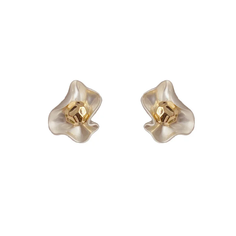 Korean Irregular Metal Flower Stud Earring for Women Fashion Street Punk Earring Party Jewelry Simple Valentine\'s Day Gift