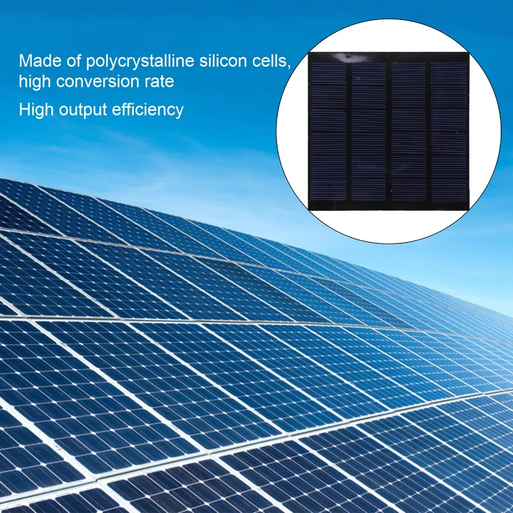 1.5W 6V Solar Panel Charger Built-In USB Port Energy Saving Solar Charging Module Polycrystalline Silicon Solar Battery Charger