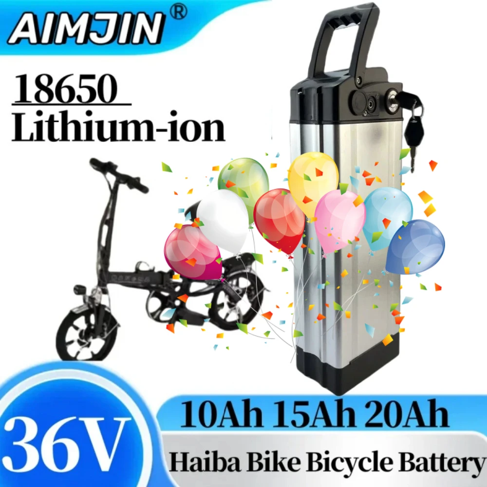 

36V Foldable Electric Bicycle Battery 10ah 15ah 20ah Replace Upgrade 1000W, high-power rechargeable lithium-ion Haiba Battery