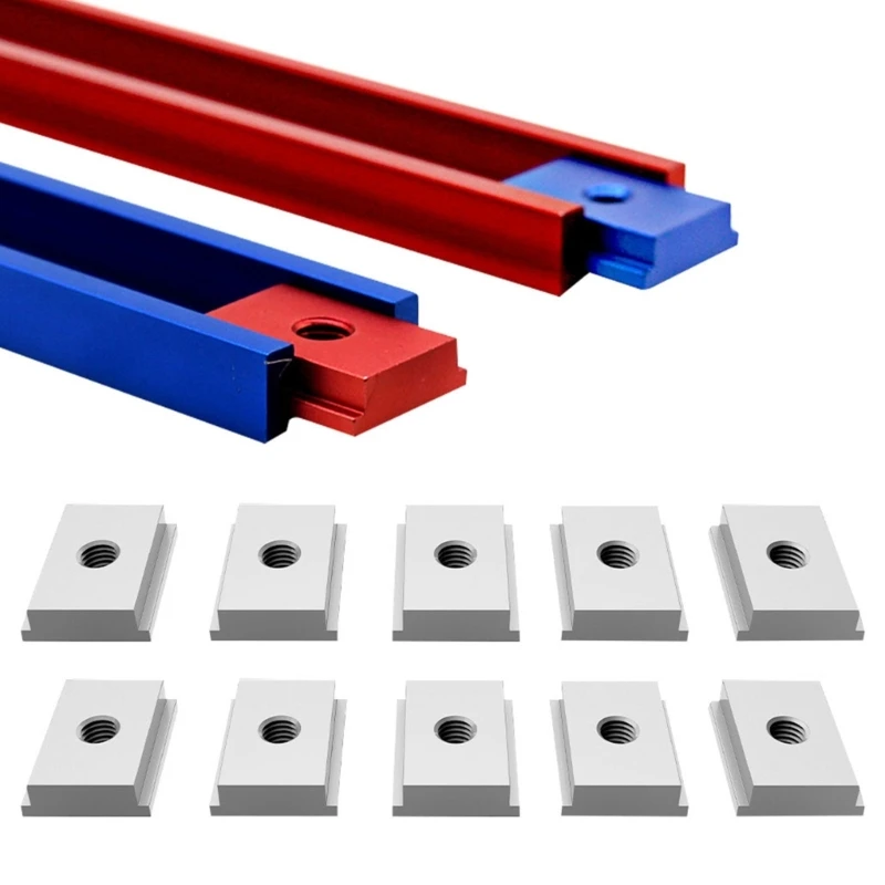 

10Pcs T-Track Slider Aluminum M6/8 T Slot Nut Furniture Nut for Profile Woodworking Tool Slot Fasteners Track Stop KXRE