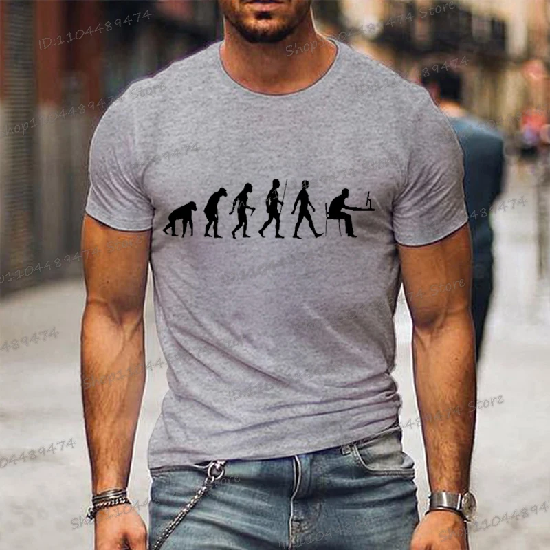 

Evolution of Man Computer Programmer T-shirt Funny Geek Lover IT Summer Streetwear Fashion Evolution Series Men Women Tshirts