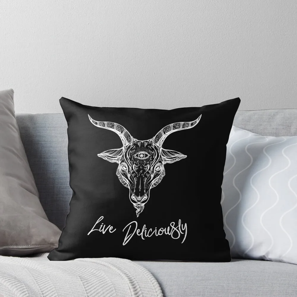 

Black Phillip the Goat - Live Deliciously Throw Pillow Sofa Covers Pillow Case Christmas pillow