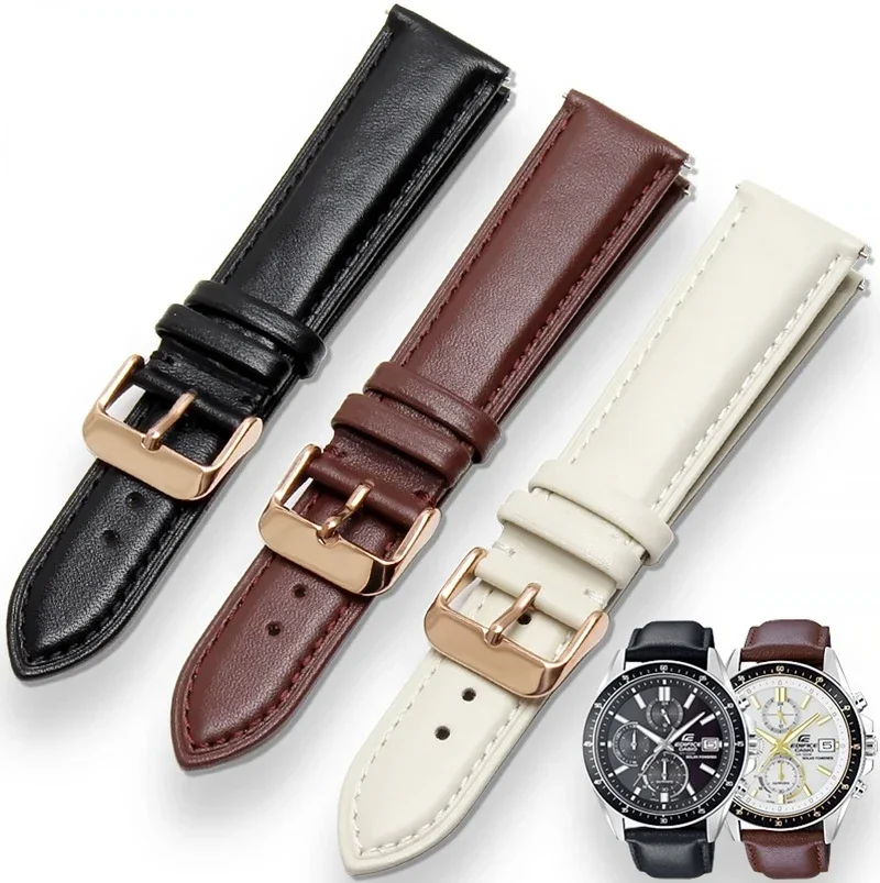 

Men's Leather Watch Strap for Casio Efr303 EFS-S510 MTP-1303 Cowhide Watch Strap Watchband