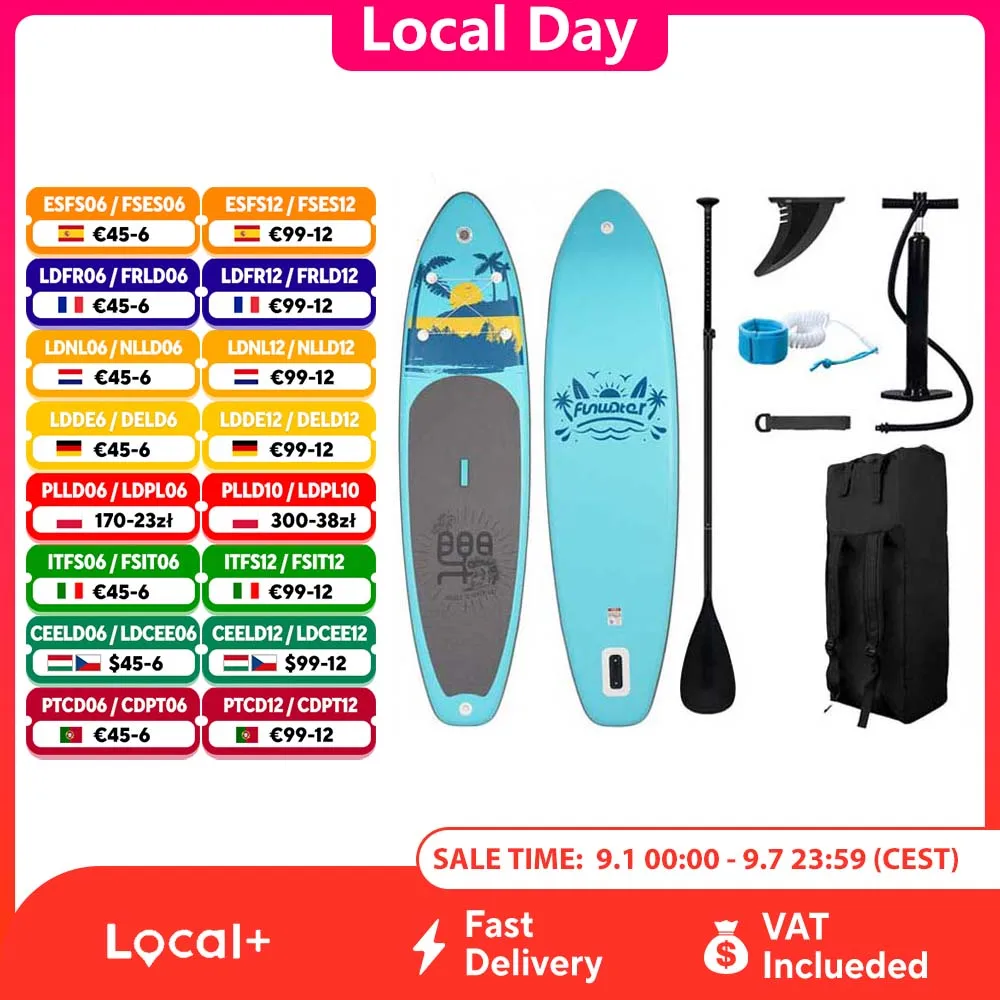 Tabla de paddle surf FunWater, tamaño grande, 335 × 85 × 15 cm, tabla de paddle surf inflable, tabla de surf, tabla de… — oferta en AliExpress