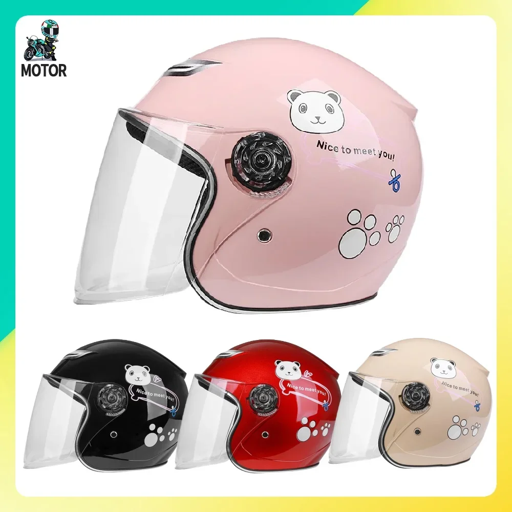 New Children kid Favourite Kids Helmet With Cartoon Pattern New Four Seasons Safety Protection Child Motorcycle Open Face Helmet