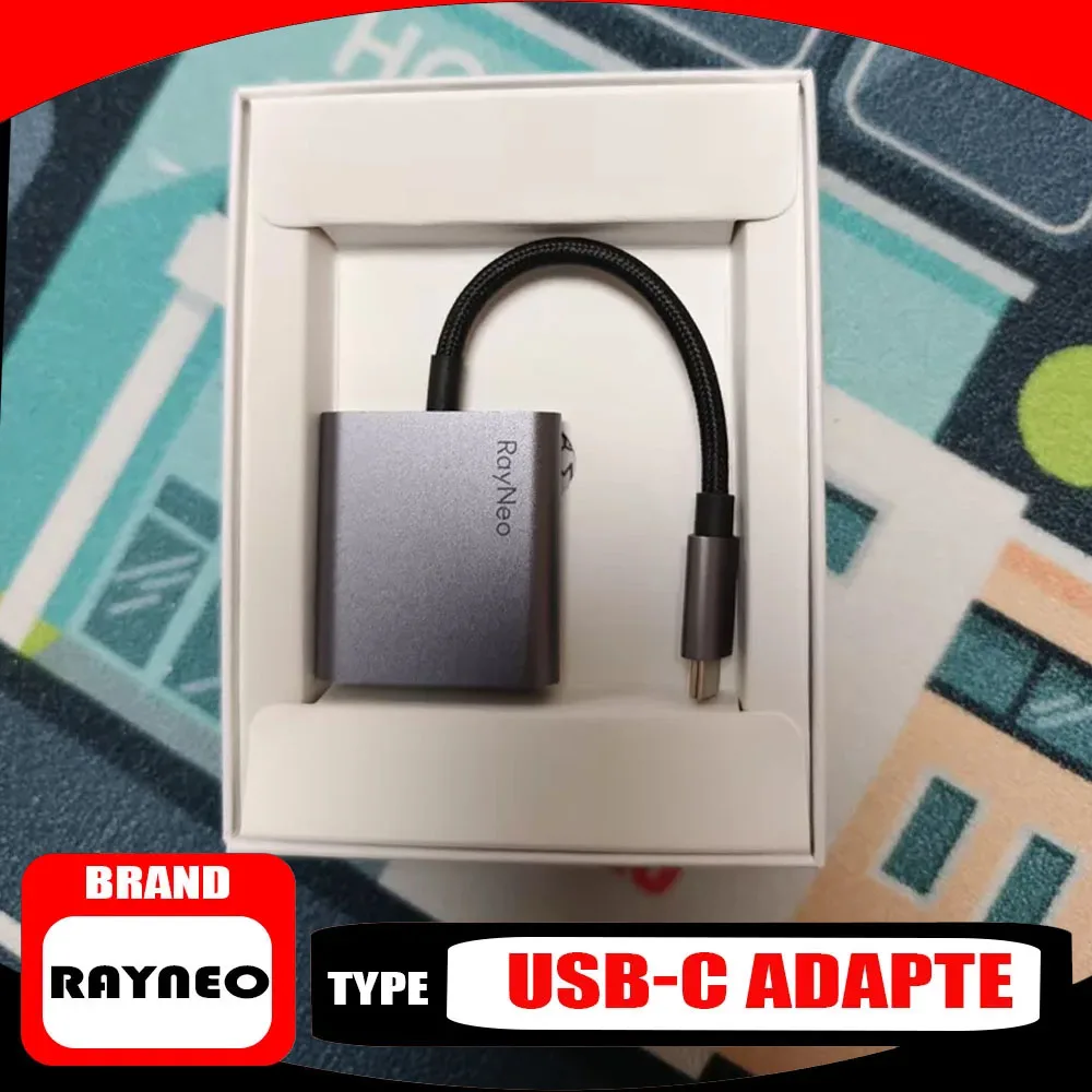 RayNeo USB-C Adapter Portable Converter Same Screen Adapter for RayNeo Air Glasses Adapter C-Mount Game Equipment Gift