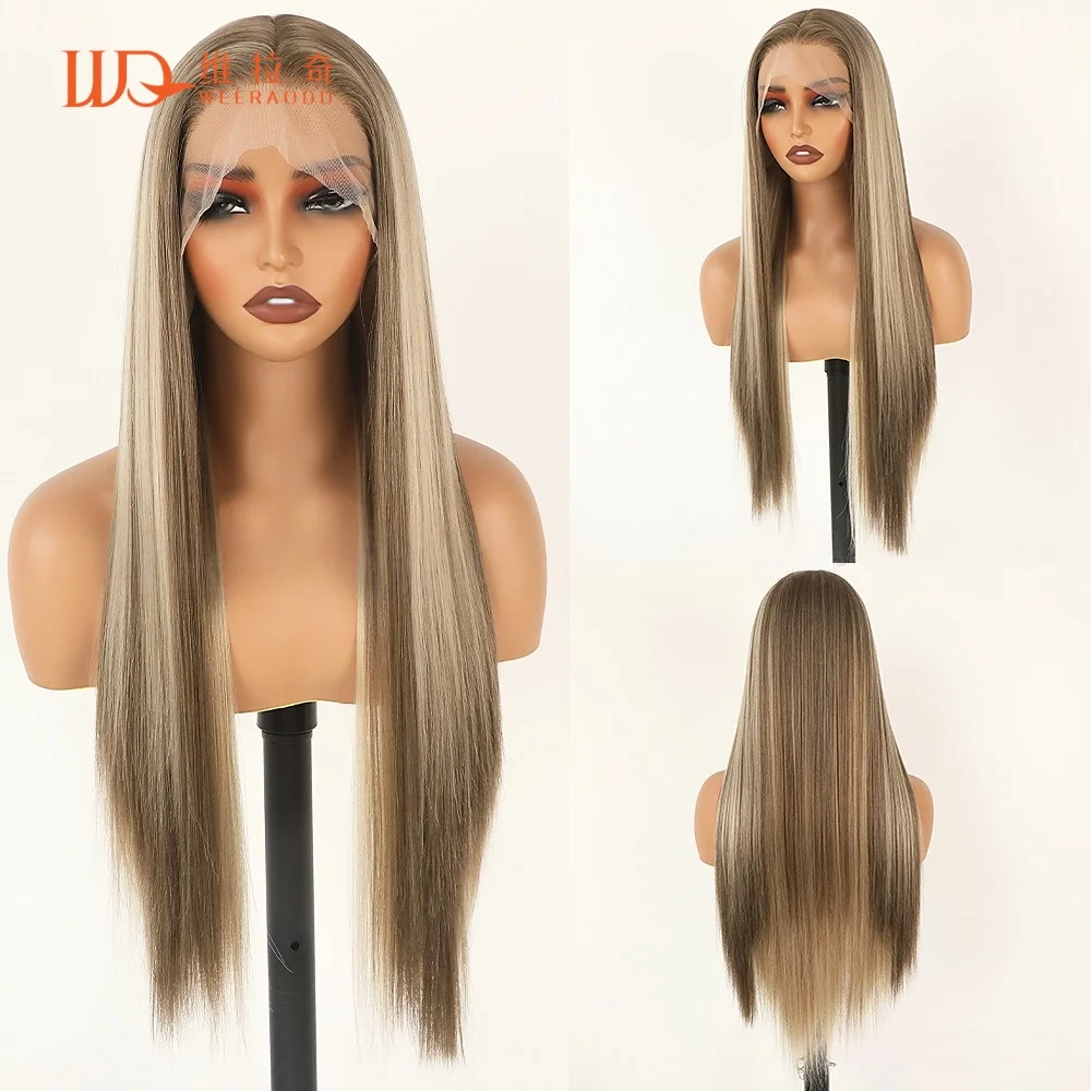 28-inch-straight-ash-blonde-lace-front-wig-13x4-lace-frontal-glueless-mushroom-blonde-heat-resistant-synthetic-hair-daily-wig
