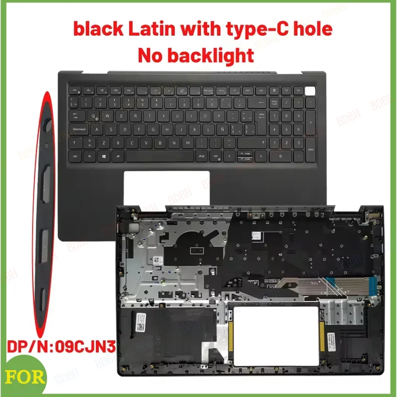 

НОВАЯ клавиатура с американской/латинской раскладкой для ноутбука Inspiron 15 3510 3511 3515, чехол для подставки под запястья 09CJN3 054WVM 0HRHC5 00GTPK