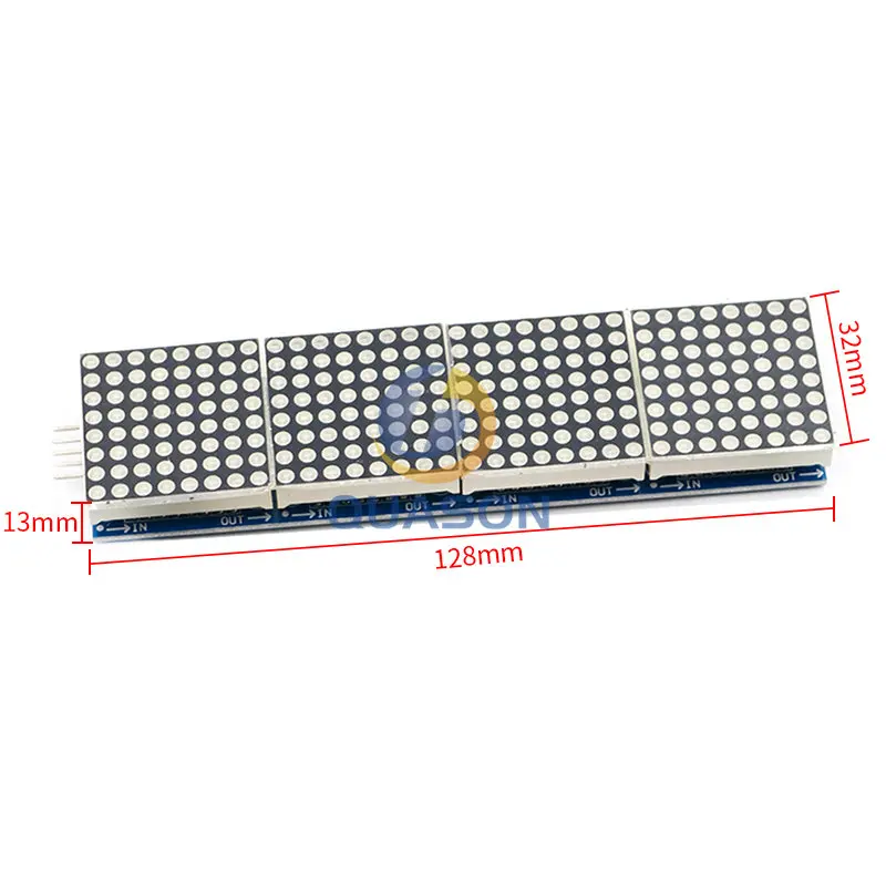 MAX7219 Dot Matrix Module For Arduino Microcontroller 4 In One Display with 5P Line