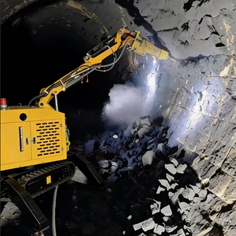Electric Remote Control Tracked Demolition Breaker Machine Hydraulic Rock Hammer With Stabilizer Legs And Camera For Demolition