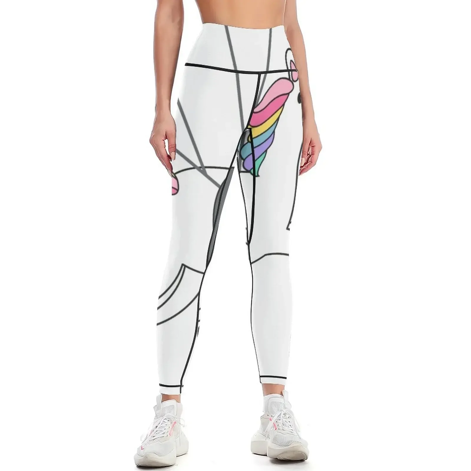 Unicorn on paraglider Leggings for fitness sporty woman push up Sweatpants gym sportswear woman Womens Leggings