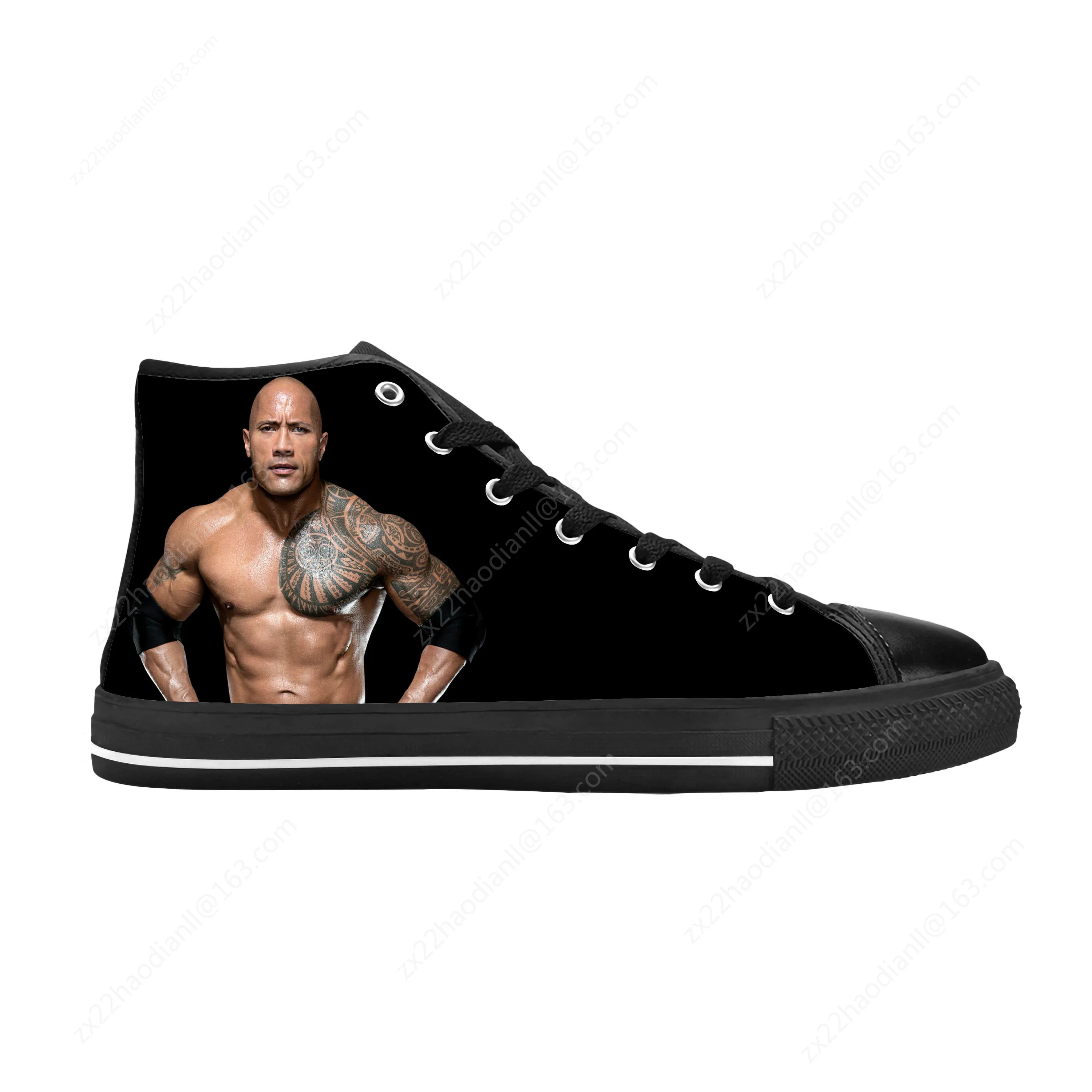 Dwayne Johnson The Rock Movie Star Actor Fashion Casual Cloth Shoes High Top Comfortable Breathable 3D Print Men Women Sneakers