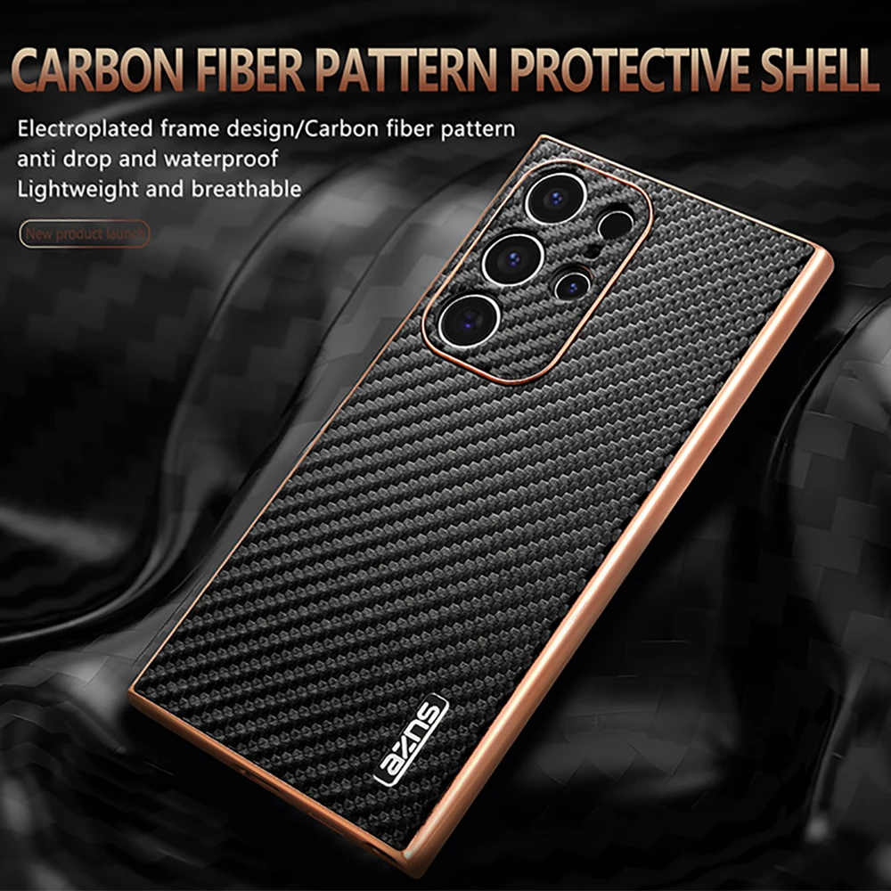 Luxury Case For Samsung Galaxy S25 Ultra 5G Carbon Fiber Armor Hybrid Back Funda for Samsung S25 Plus Case S25 S 25 Cover