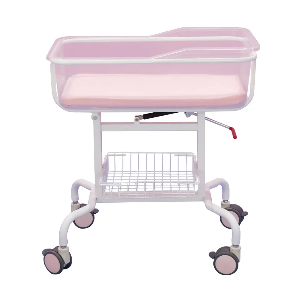 Hydraulic Multifunction Adjustable Newborn Medical Bed ICU Children Pediatric Bed Coated Steel Hospital Baby Crib