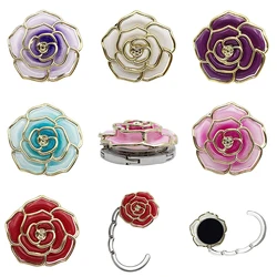 Portable Folding Table Bag Hook Flower Shaped Hanger Holder Round Vintage Rose Hook Decoration For Office Handbag Umbrella