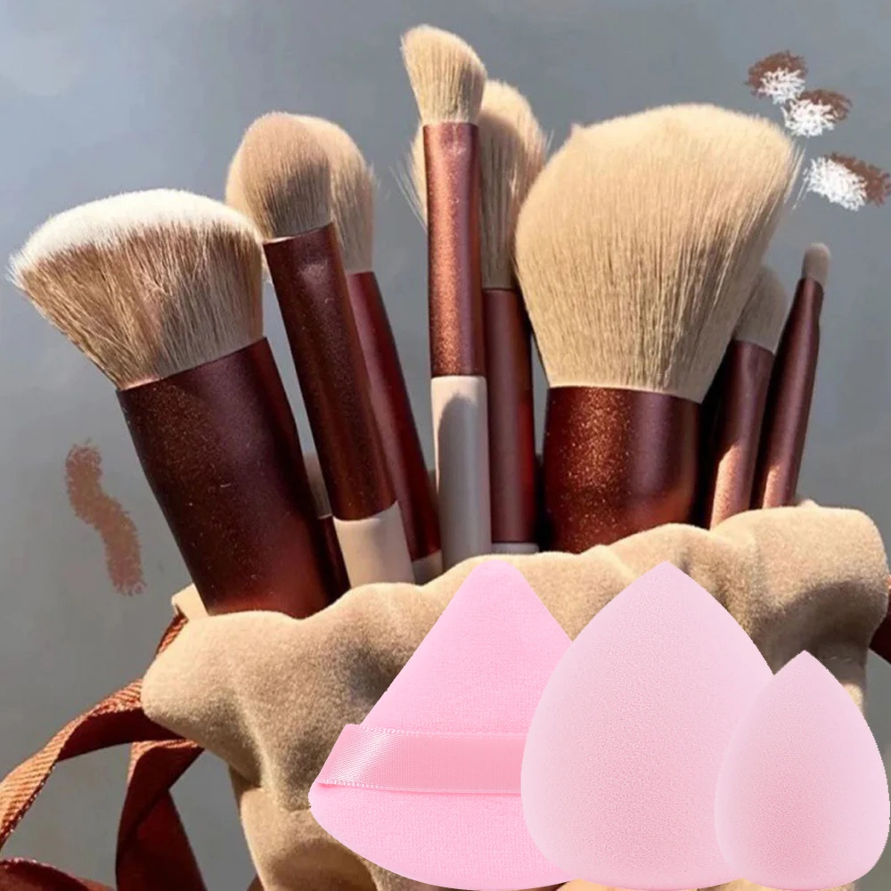 16Pcs Fluffy Makeup Brushes Set Face Eyeshadow Foundation Brush Powder Blush Cosmetics Contour Detail Brush Make Up Beauty Tools