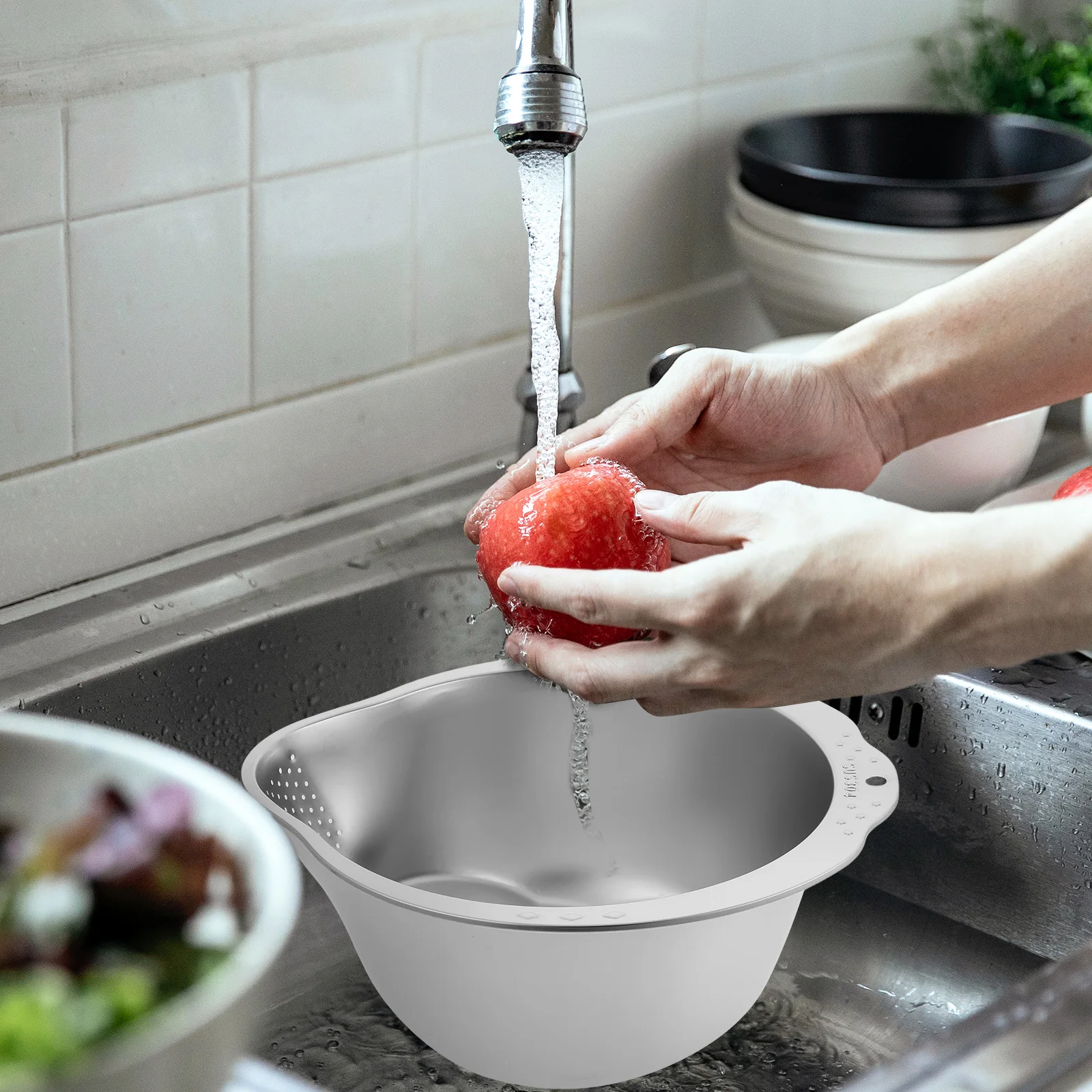 

Vegetable Drainer Basket Kitchen Multi-functional Food Strainer Potato Fruits Multifunctional Rice Clean