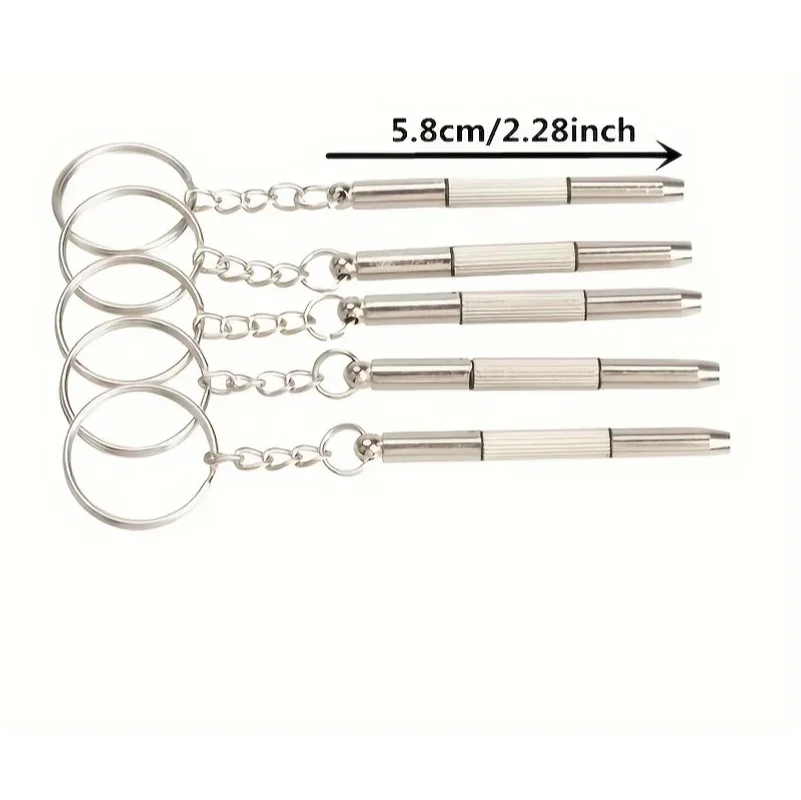 Mini Hand Glasses Screwdrivers 3-in-1 Spectacle Repair Kits Multifunction Sunglass Watch Glasses Screwdriver Set with Keychain