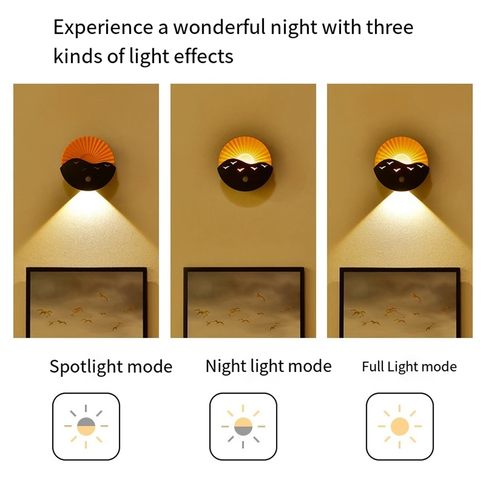 LED Night Light Wireless Remote Control & Motion Sensor Rechargeable Spotlight Hallway Stairs Living Room Wall Mounted Lighting