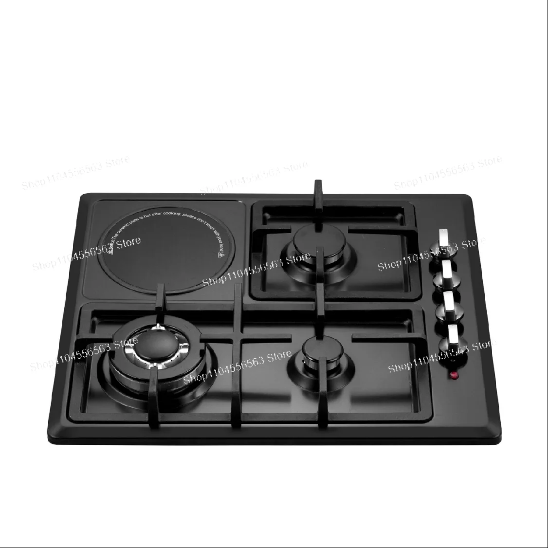 3+1 Burner Hybrid Stove - Gas & Electric Combination Cooktop with Modern Design